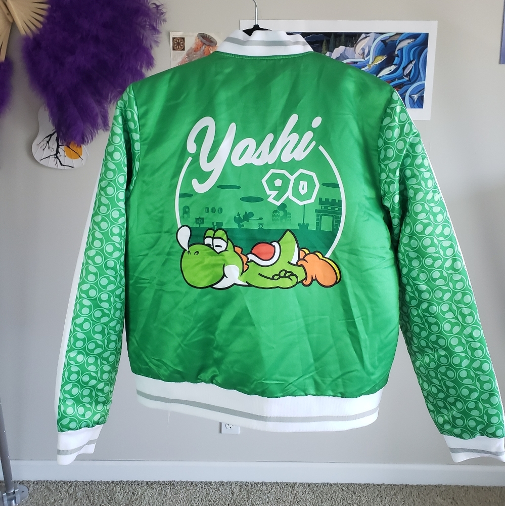 BLACKMILK YOSHI SHINY BOMBER JACKET M NWT POKEMON UNISEX - Picture 8 of 9